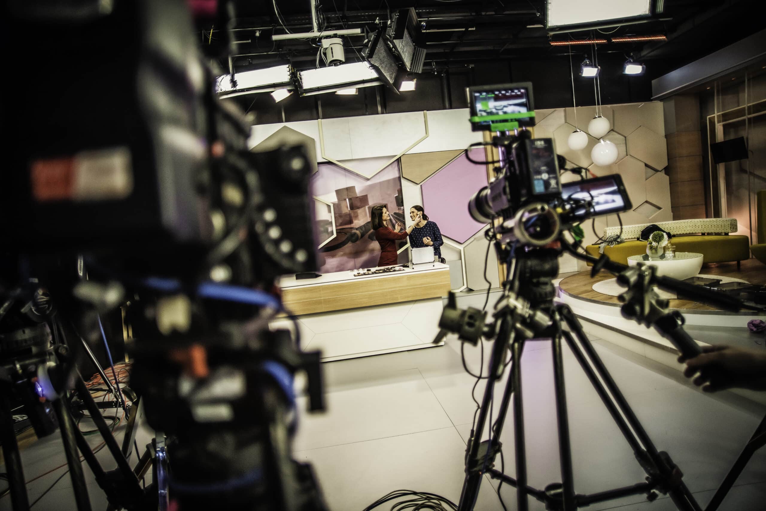 Video cameras on a television set